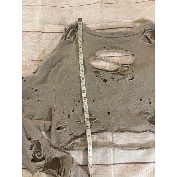 Rock Rose Couture Women's Crop Distressed Long Sleeve Sweater - Small - Picture 5 of 13